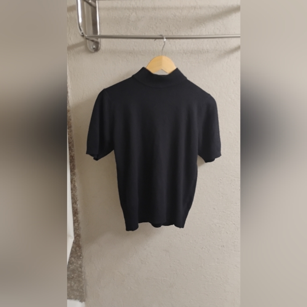 Vintage 1980s 1990s Designer Originals Mock Neck Short Sleeve Sweater Sz S